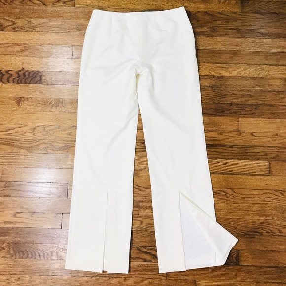 cream bootleg trousers